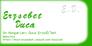 erzsebet duca business card